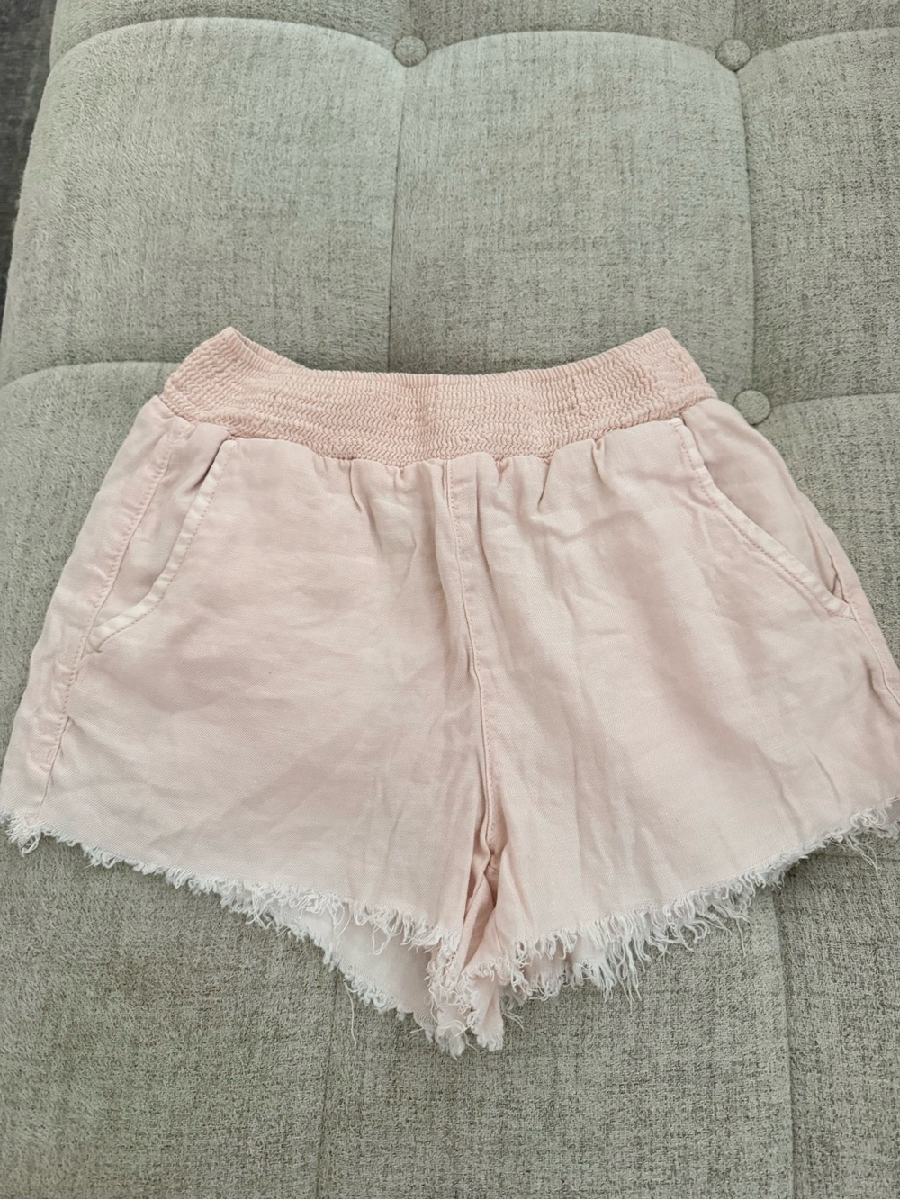 American Eagle Outfitters Blush High-Waist Smocked Waistband Shorts